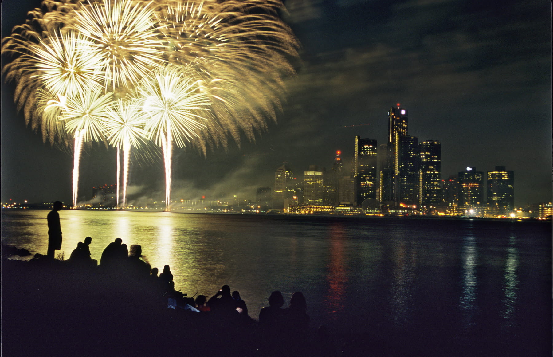 Fireworks over the Detroit River