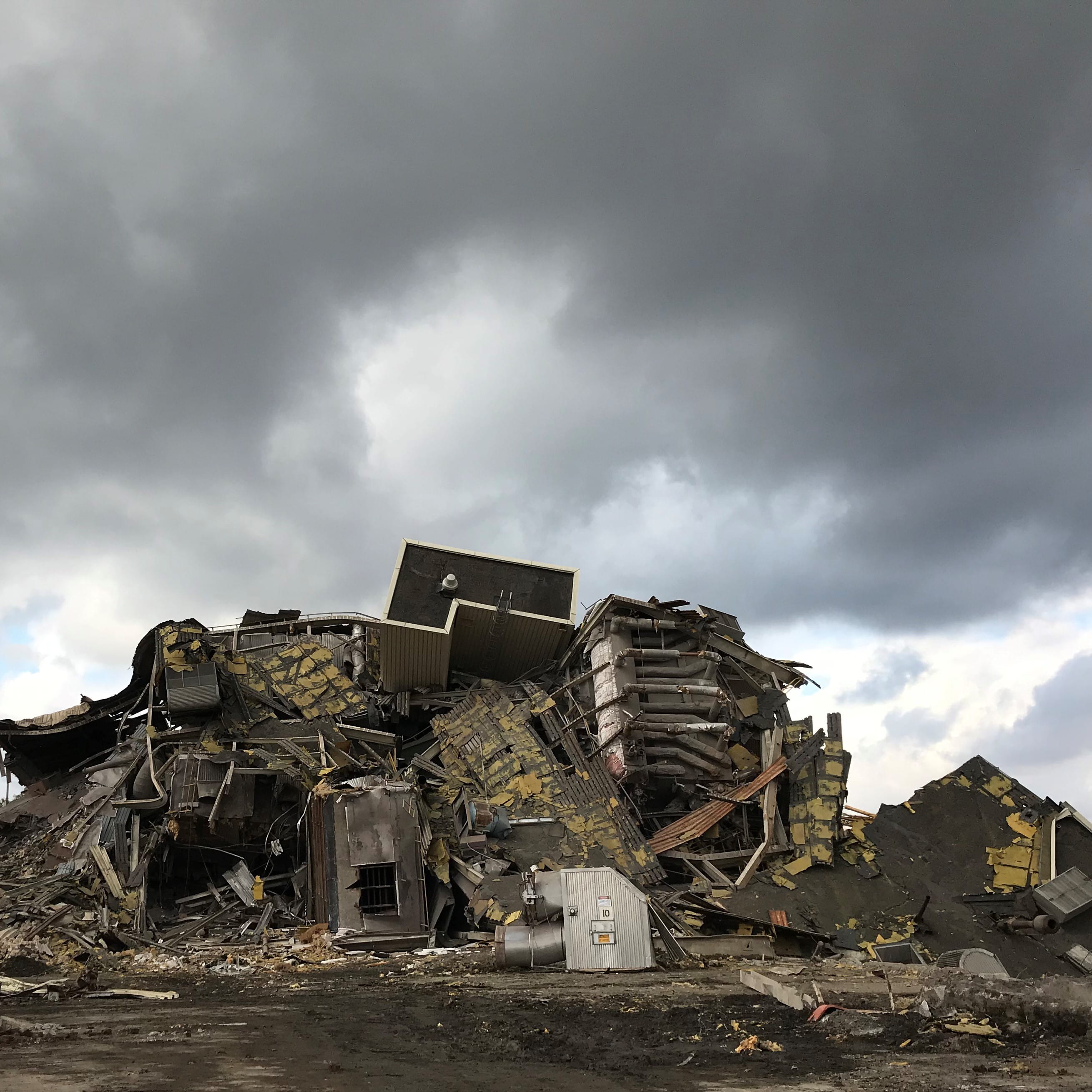 A building being demolished due to asbestos