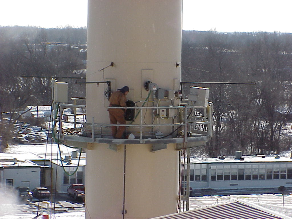 a Continuous Emission Monitoring System (CEMS) sampling site at a stack