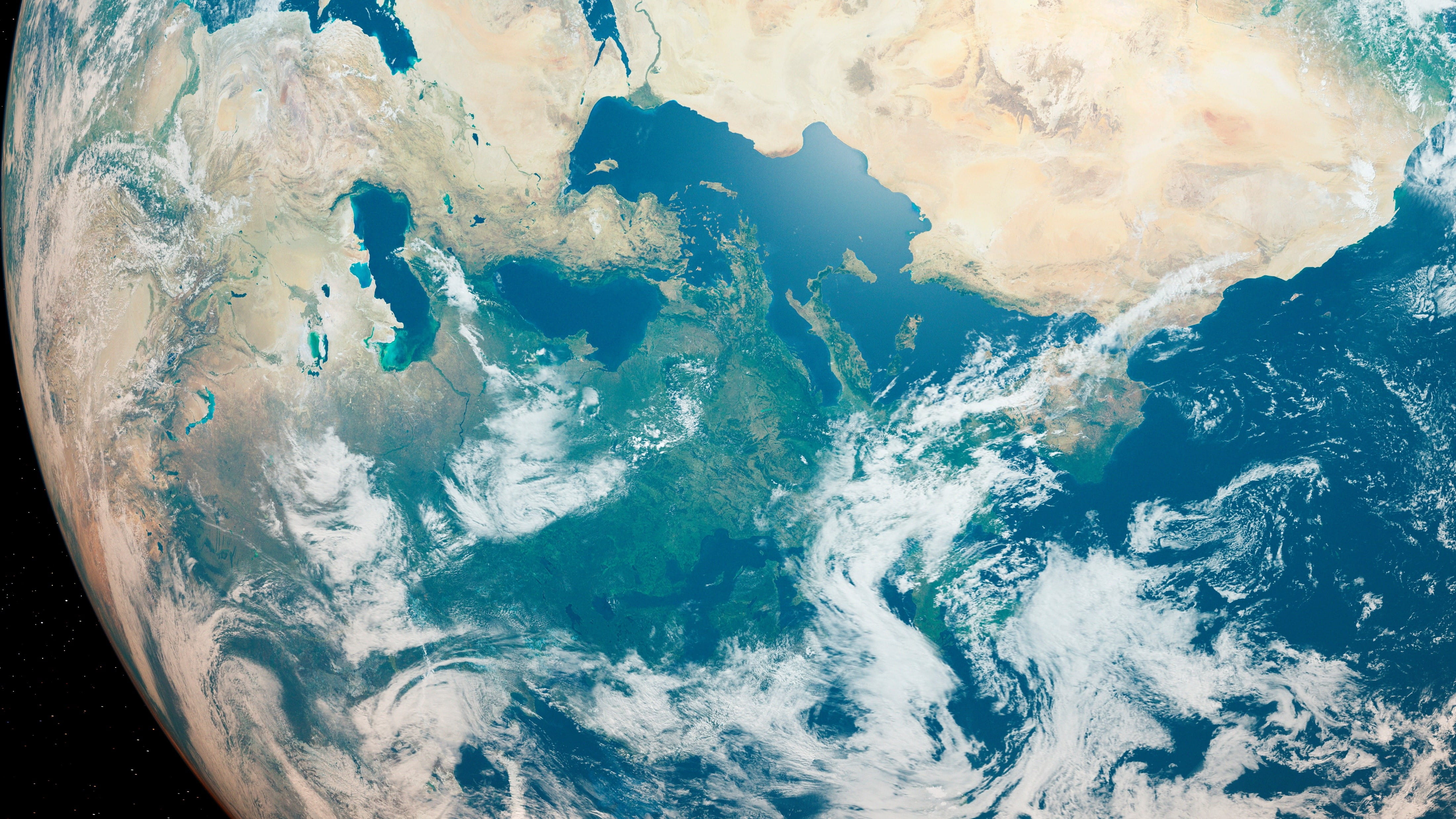 the weather as seen from a satellite above the earth