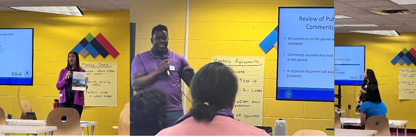 Erica Wolf, Chuku Oje, and Jenine Camilleri present at the Flint Learning Sessions.