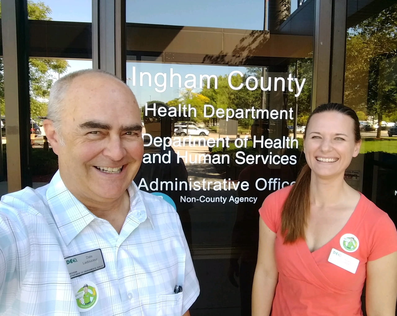 Two EGLE Onsite Wastewater Management staff at the Ingham County Health Department