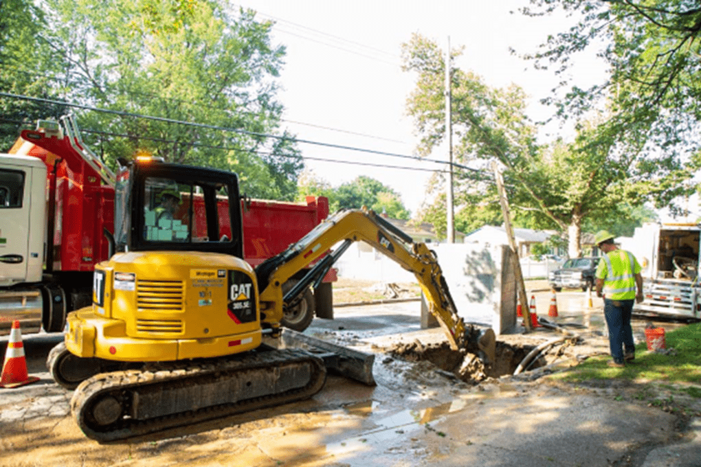 construction for emergency service line repair