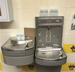 water fountain and bottle filler with fixture identification code