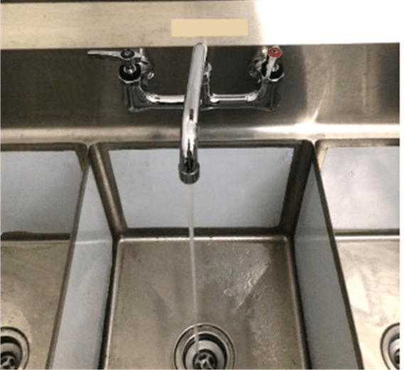 large sink with running water