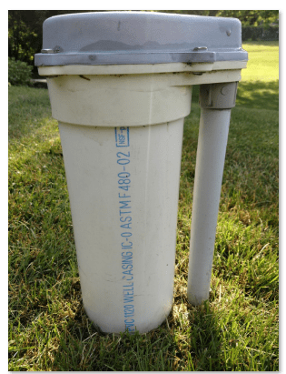 well, 5 inch casing with markings
