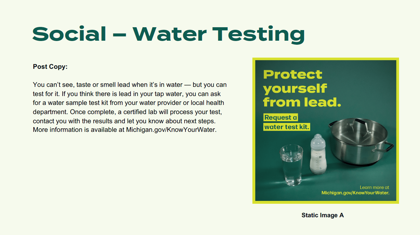social media example posts for water testing