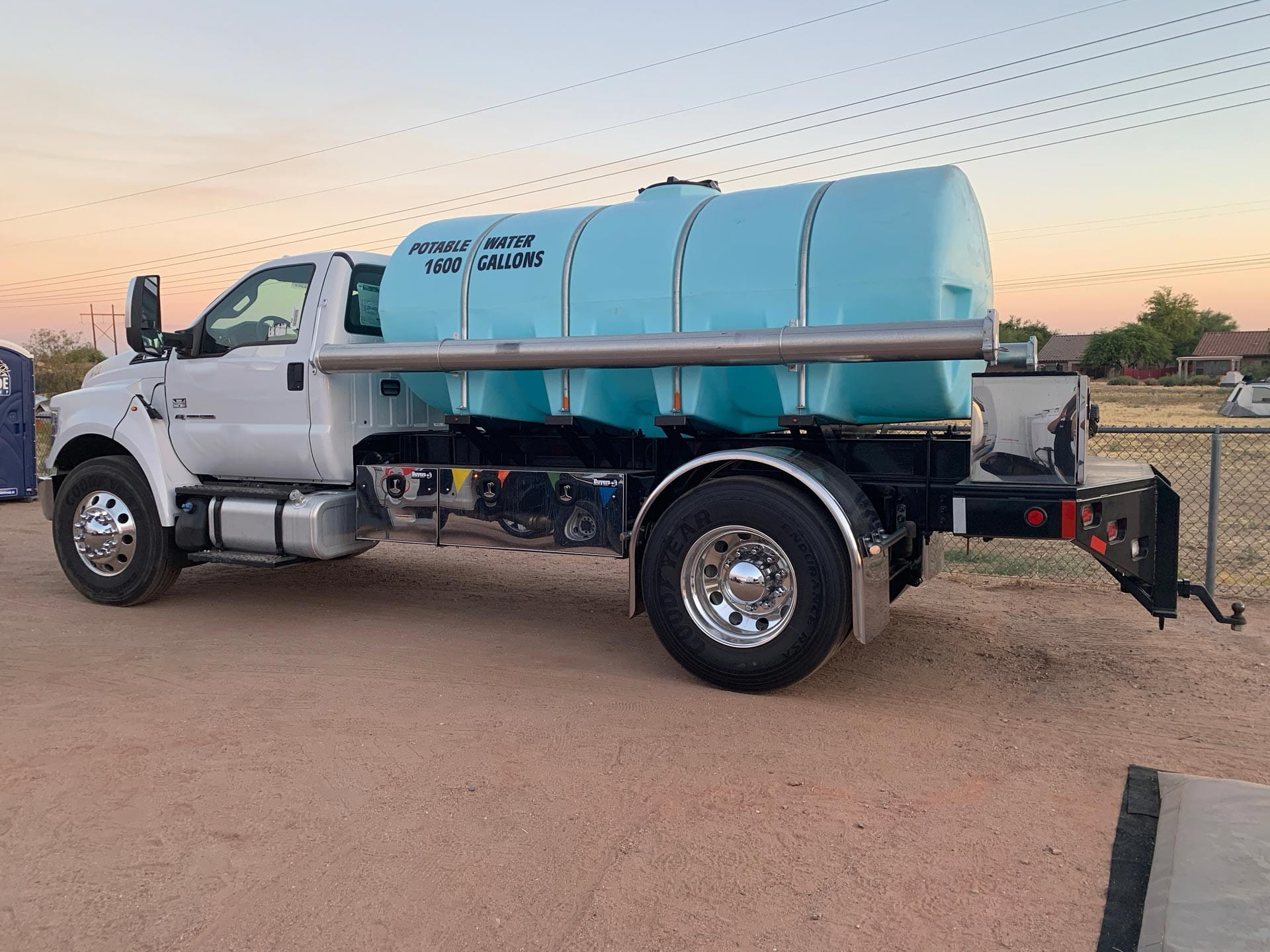 water hauler truck with 1600 gallon tank