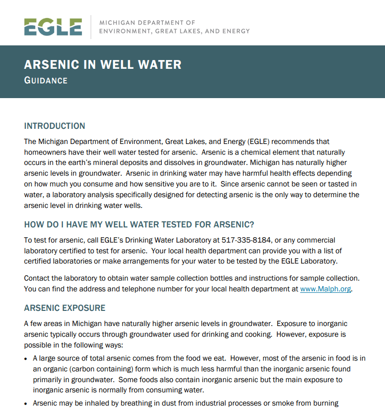 Arsenic in well water PDF thumbnail