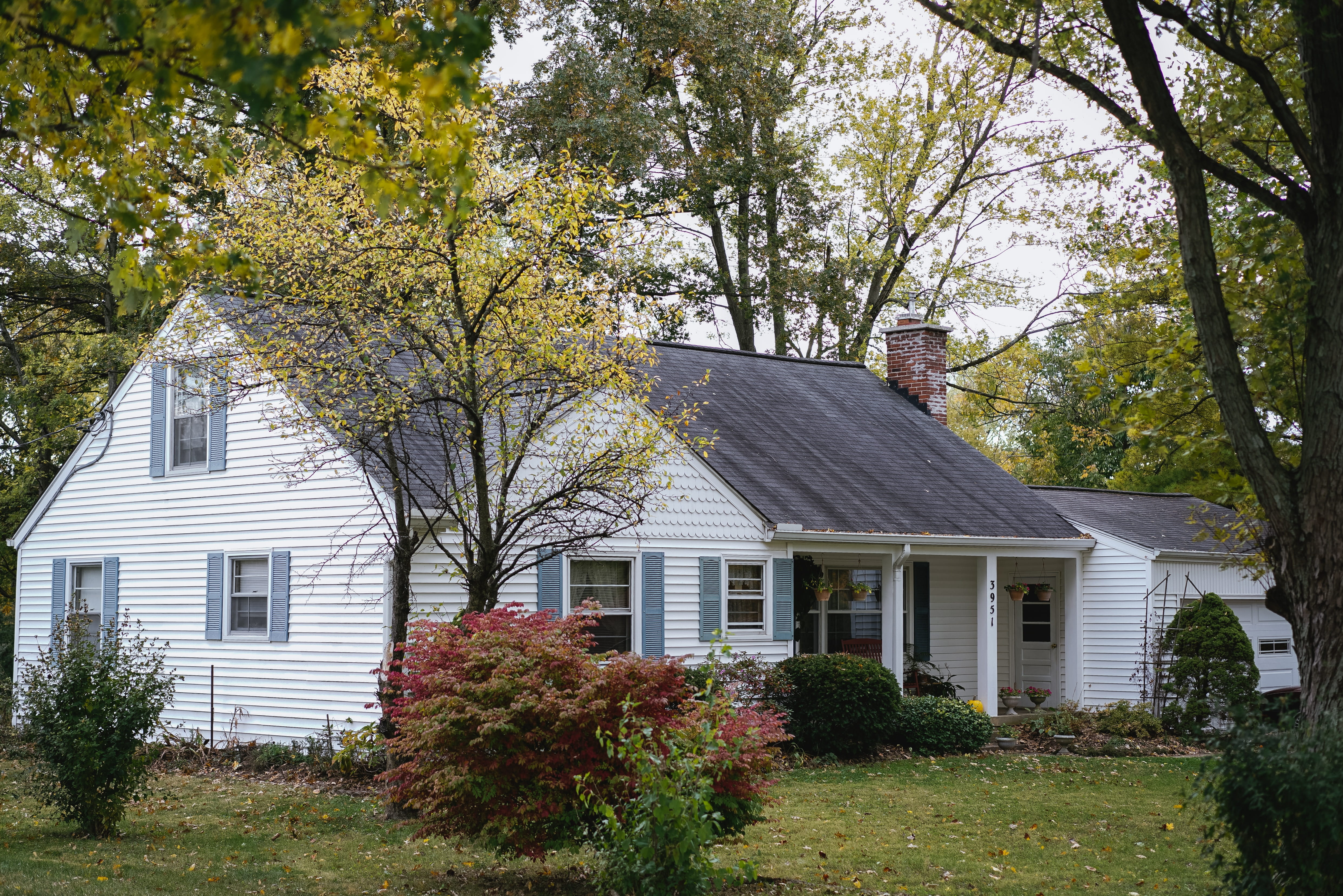 residential home with trees