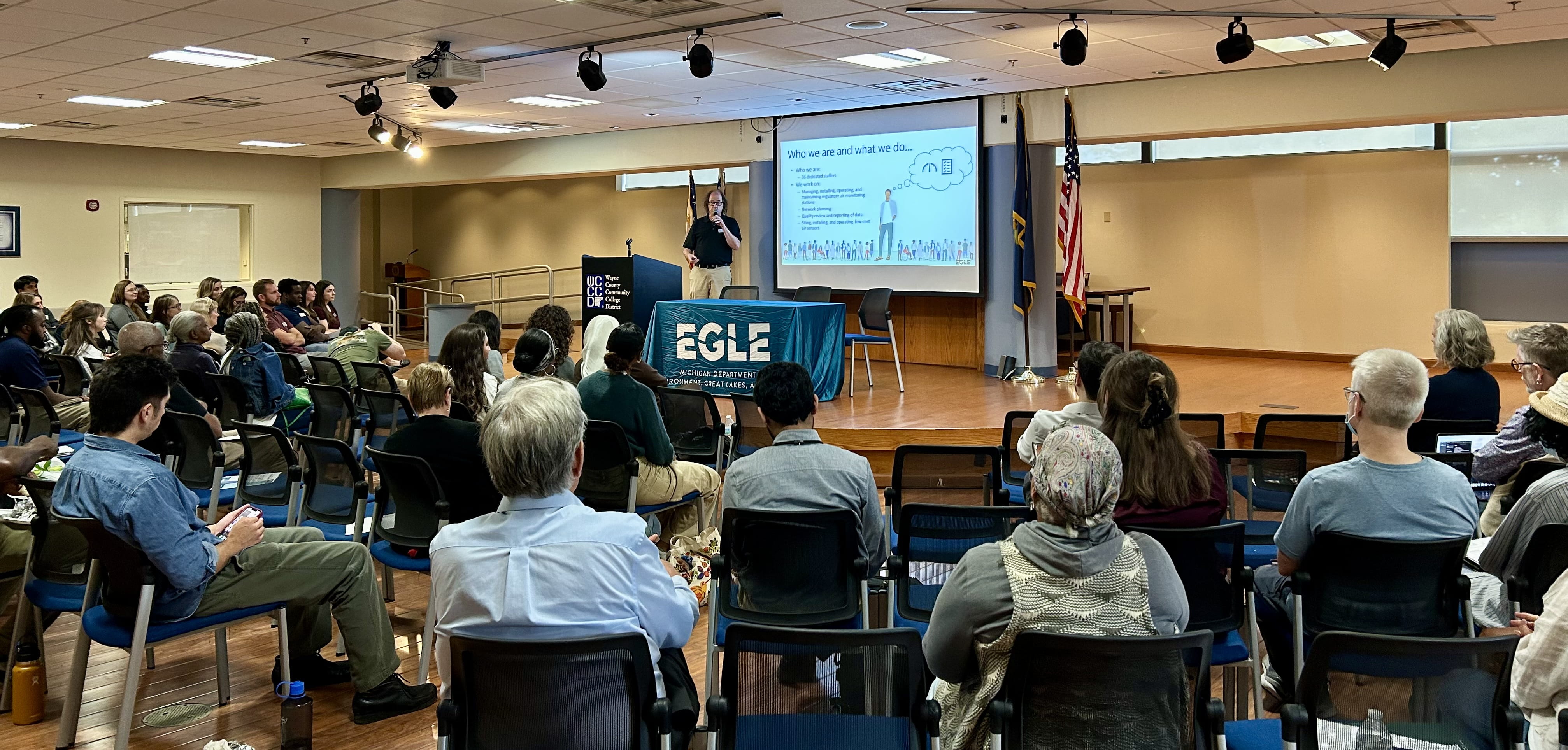 Group of people at a Air Quality Presentation in Detroit