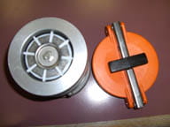Image of required poppeted vapor recovery adapter with recommended orange cap