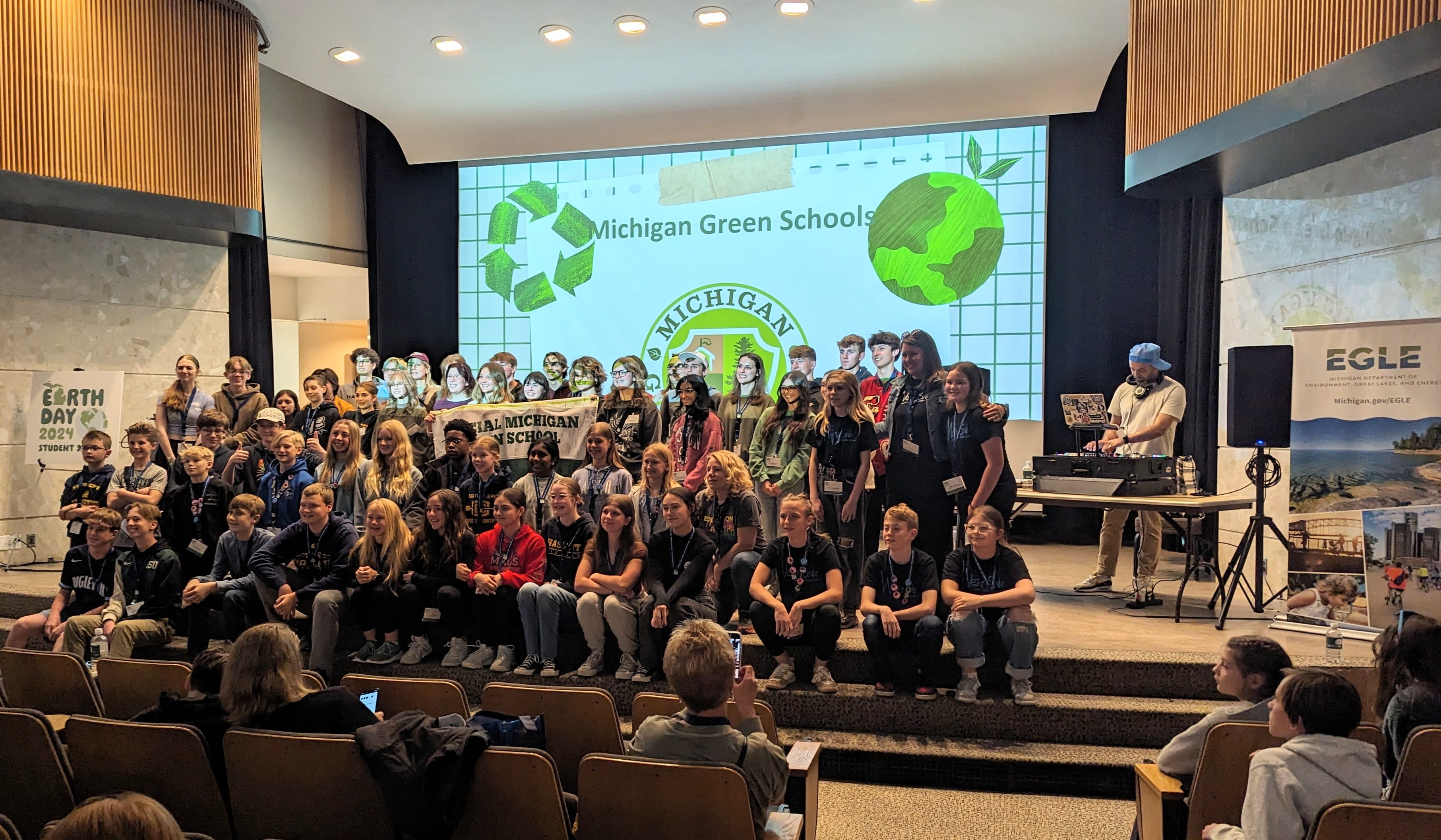 Students on stage at the EGLE Student Summit