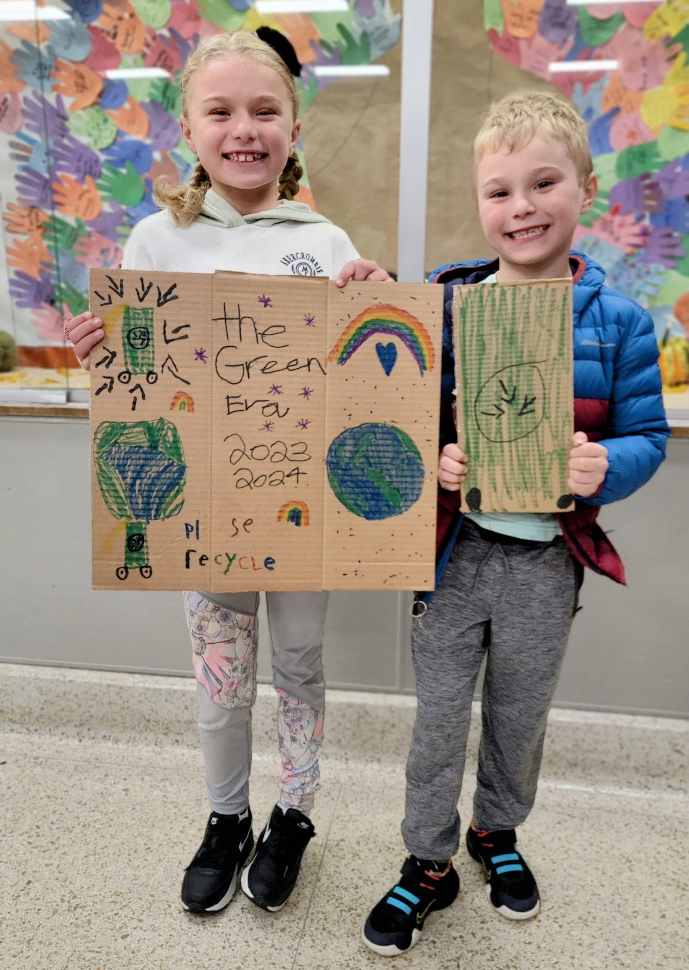 Students part of the Green Club at Amanda Moore Elementary School in Romeo, MI. 