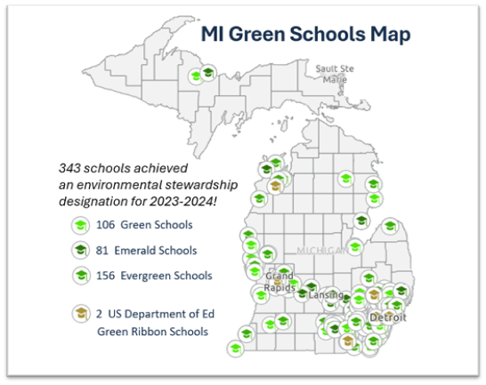 2023-2024 Michigan Green Schools Map