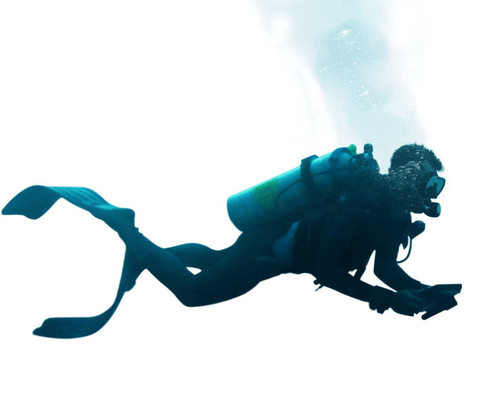 diver in full gear transparent background
