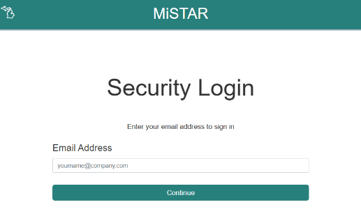 Words saying security login at the top asking for a email address to be entered.