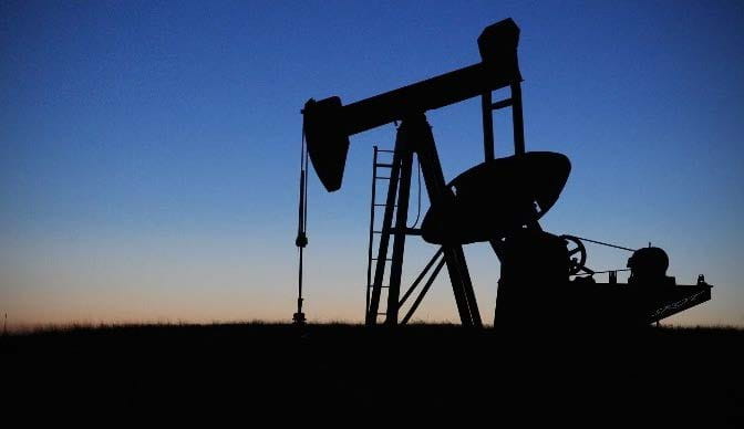 Oil Well Silhouette in the Sunset