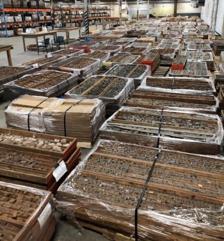 Rocks in containers at U.P. Geological Repository