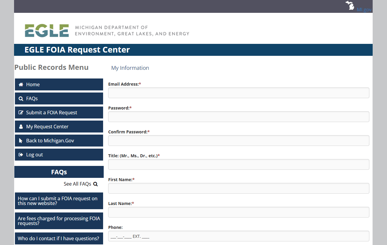 Screenshot showing a new account creation screen