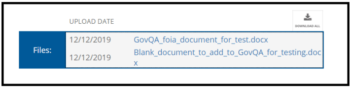 Screenshot of available records in GovQA