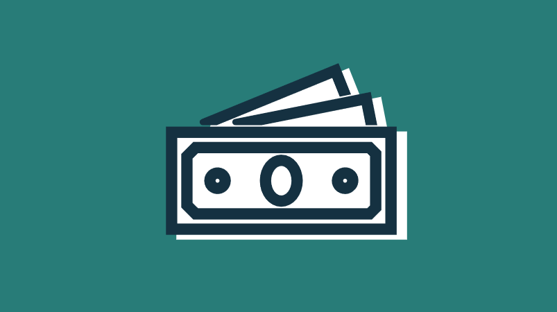 Dollar bills fanned out