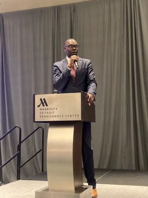 Lt. Governor Garlin Gilchrist II takes part in panel discussion at the 2025 Environmental Justice Conference.