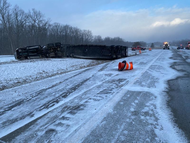 EGLE responding to a rollover accident on I-94.
