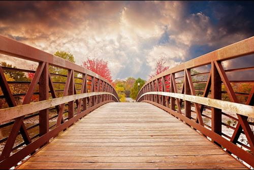 Walking Bridge on a Cloudy Fall Day