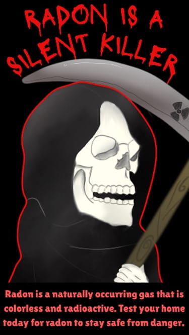 Winning radon poster by Shraddha Vinod, a seventh-grader at Warner Middle School in Farmington Hills.