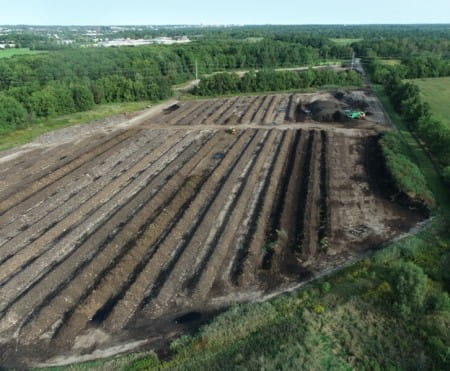 Aerial view of Ann Arbor's expanded composting operations