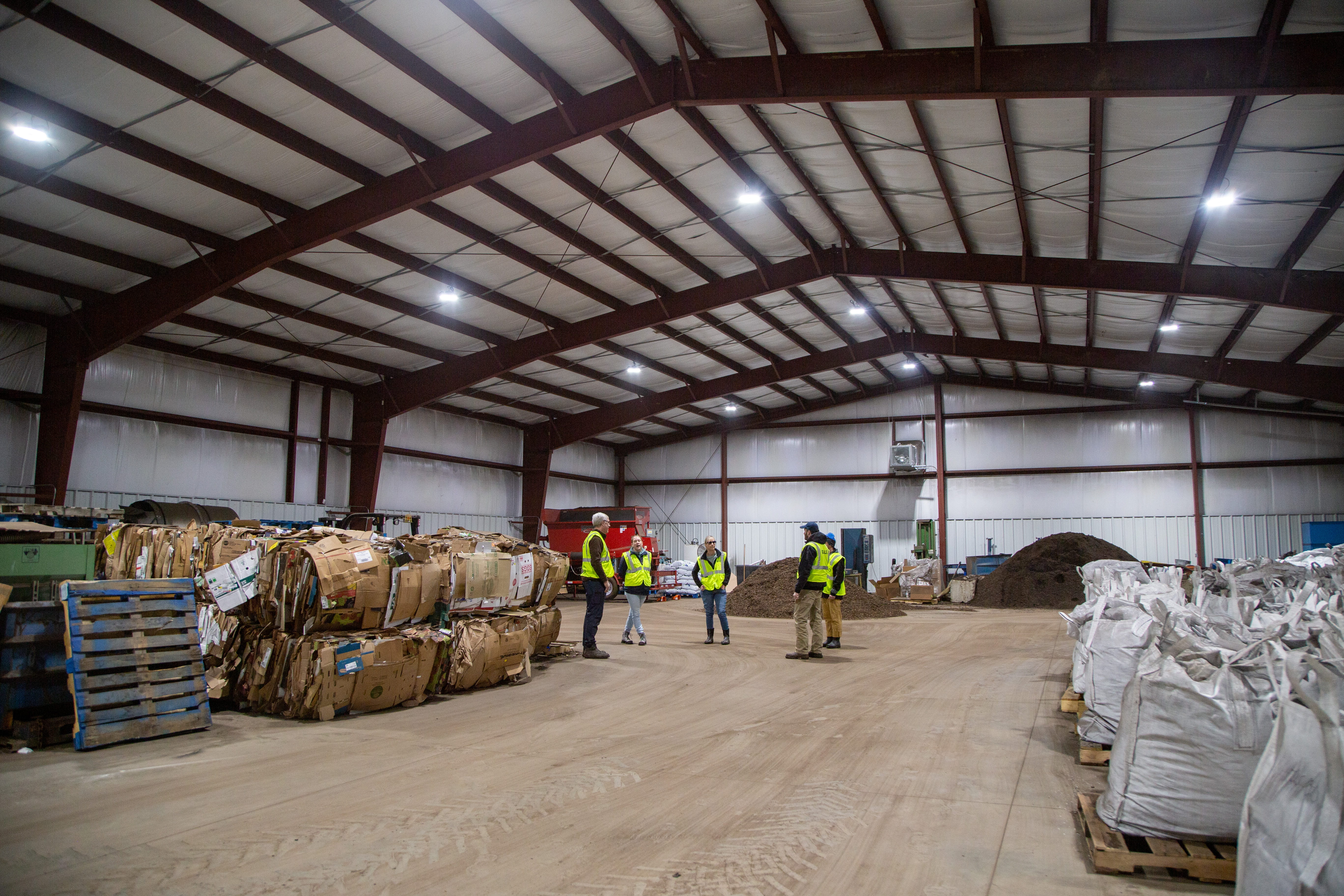 Inside of a composting facility.