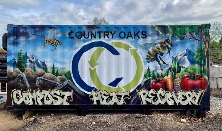 Country Oaks' compost heat recovery hot box.
