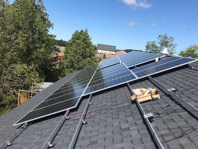Solar panels on rooftop
