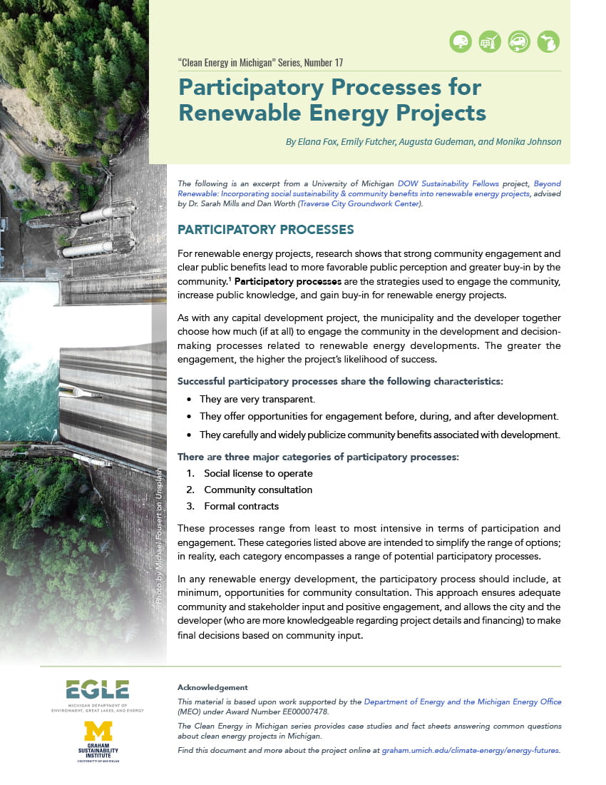 Factsheet on renewable energy participation