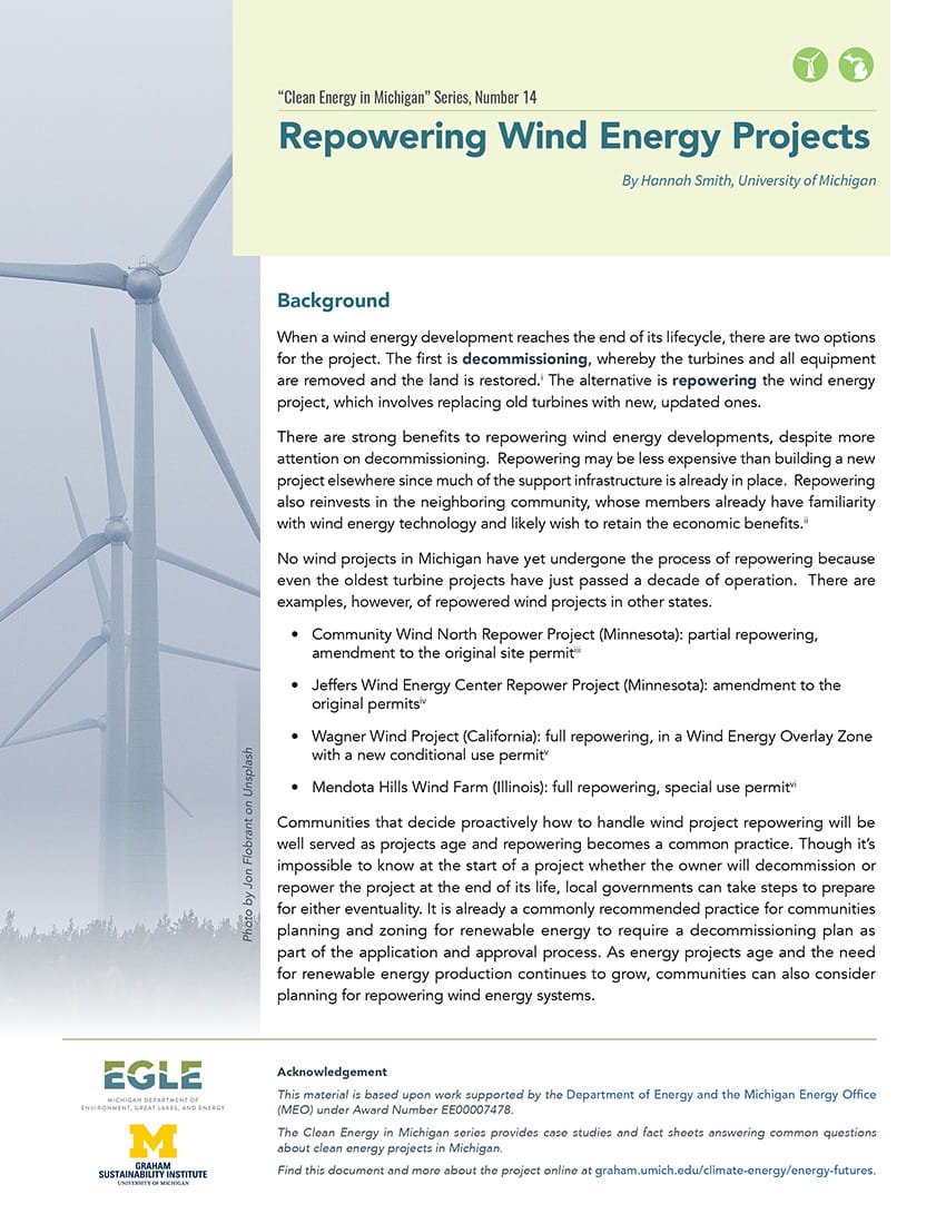 Repowering Wind Energy Project image