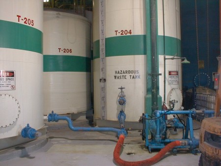 Hazardous waste storage tanks