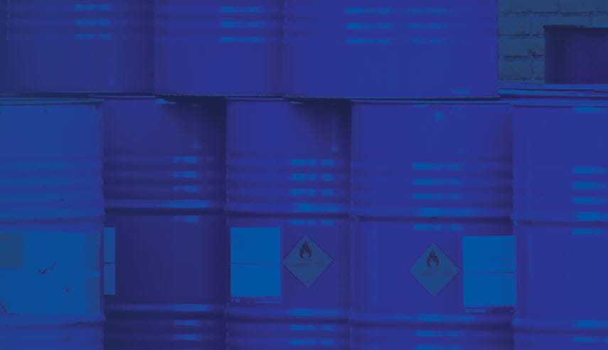 dark blue waste barrels