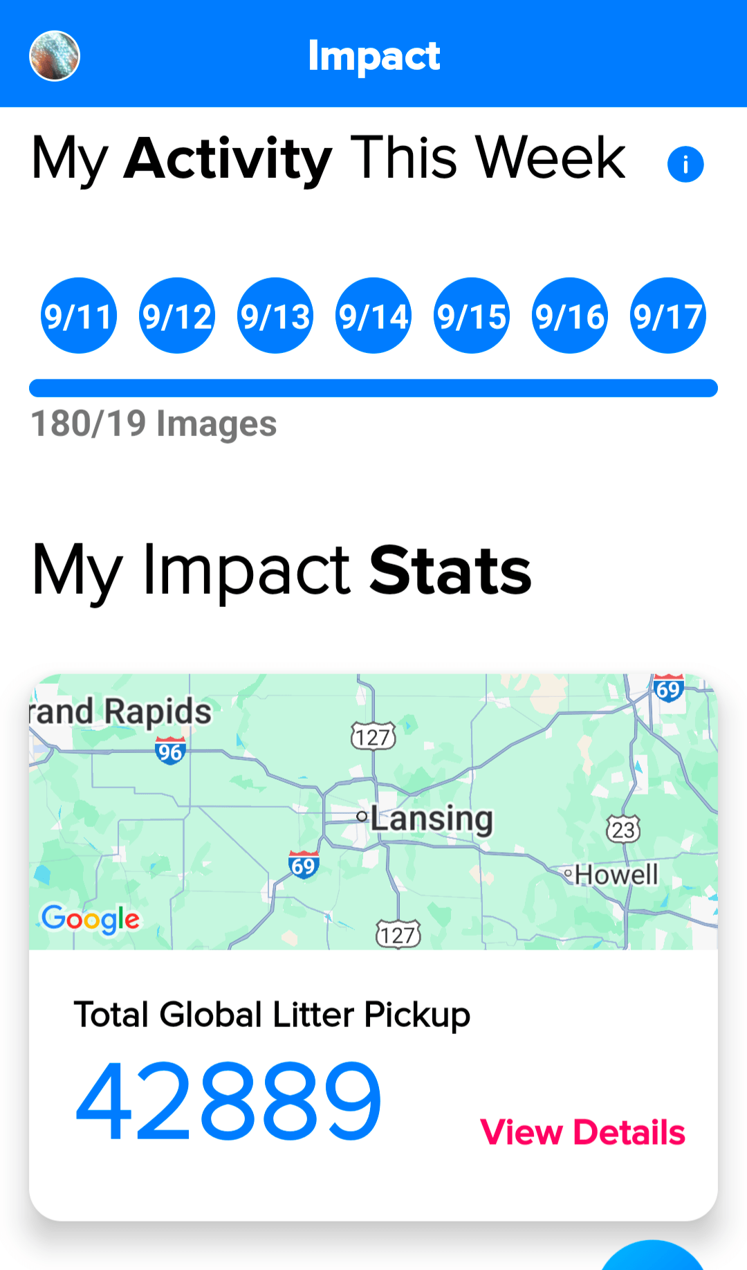 Bryan Grochowski’s statistics on the Litterati app