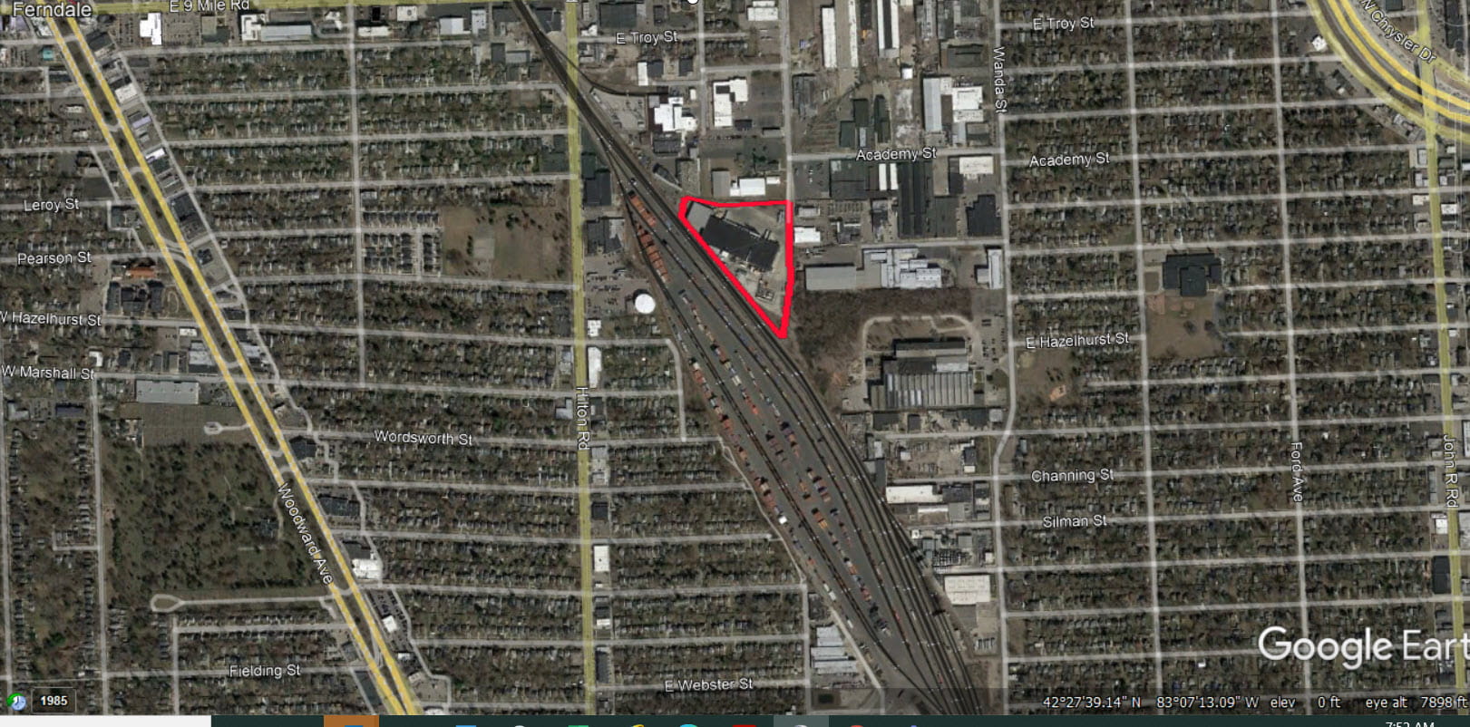 Aerial of the MacDermid facility in Detroit.