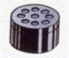 Radon graphic showing an alpha track long-term testing device