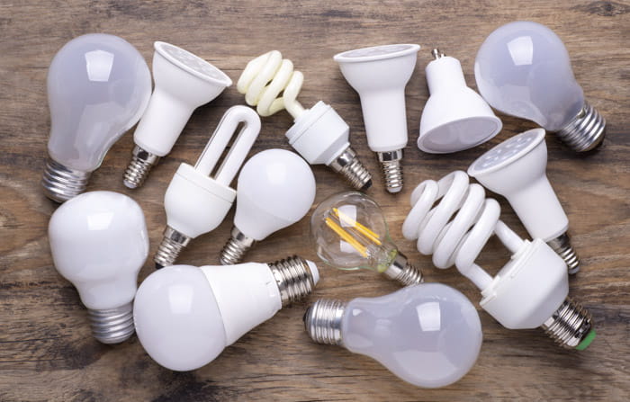 Pile of lightbulbs