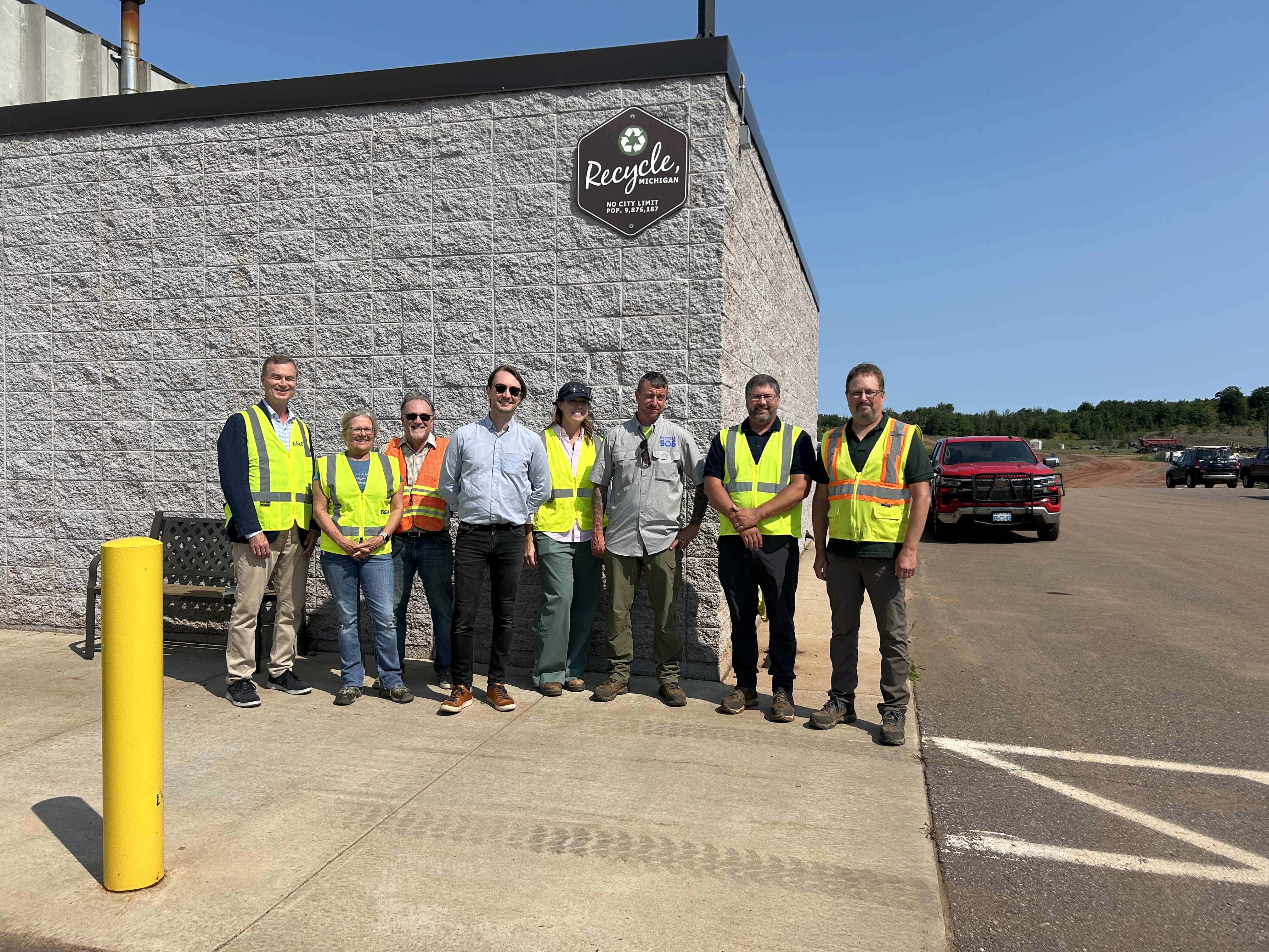 EGLE Director Phil Roos (far left) with others at the Marquette County Solid Waste Management Authority.