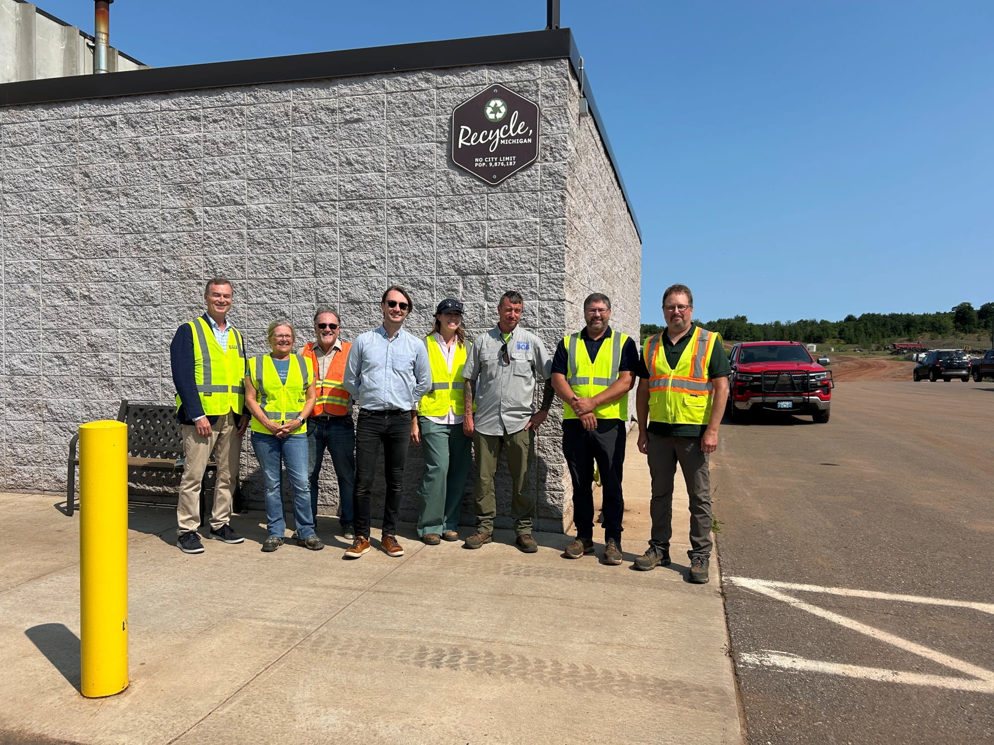 EGLE Director Phil Roos (far left) with others at the Marquette County Solid Waste Management Authority.