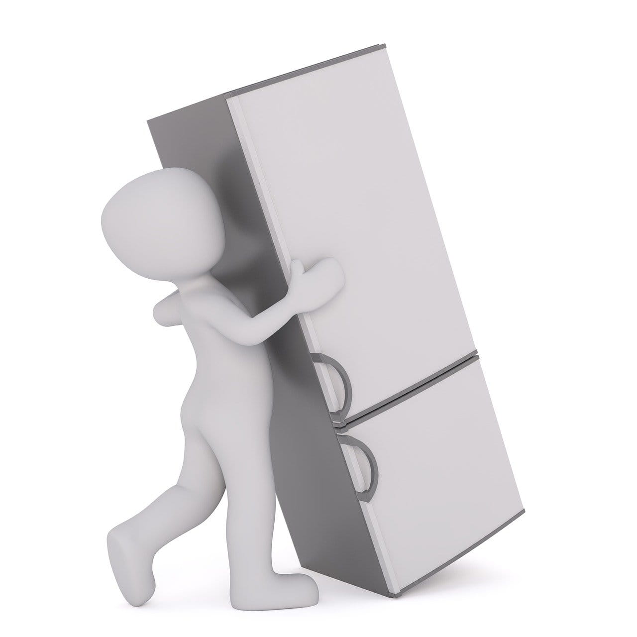 illustration of person recycling a refrigerator