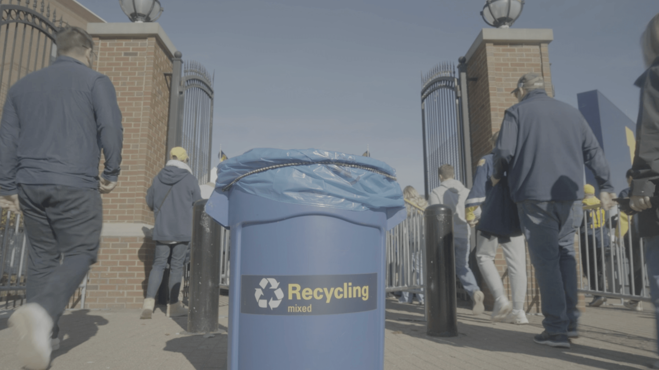 Photo of Recycling Bowl at the UM Big House. Courtesy of Absopure.