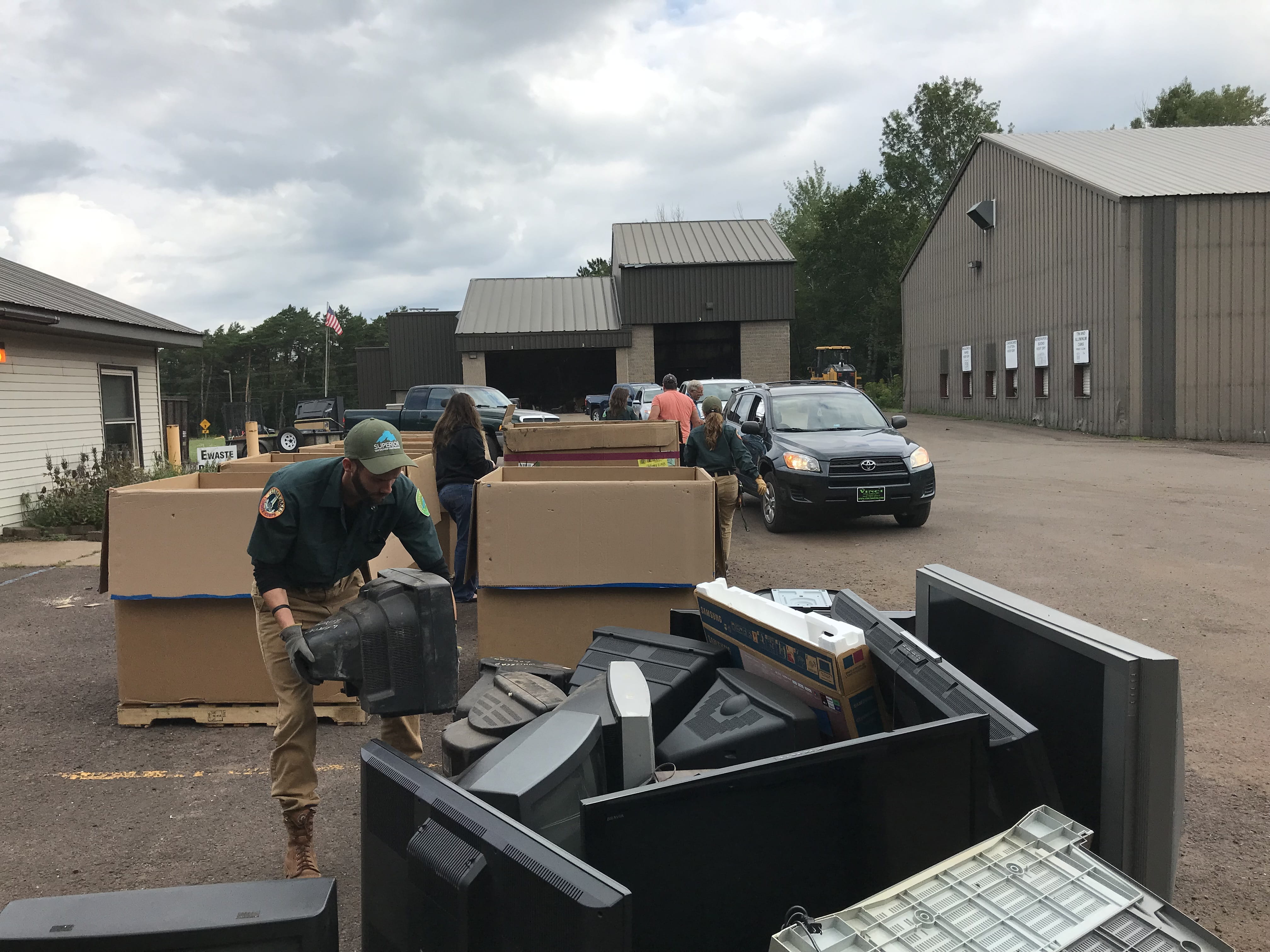 Electronic waste collection event in Ironwood, Michigan, on August 24, 2022.