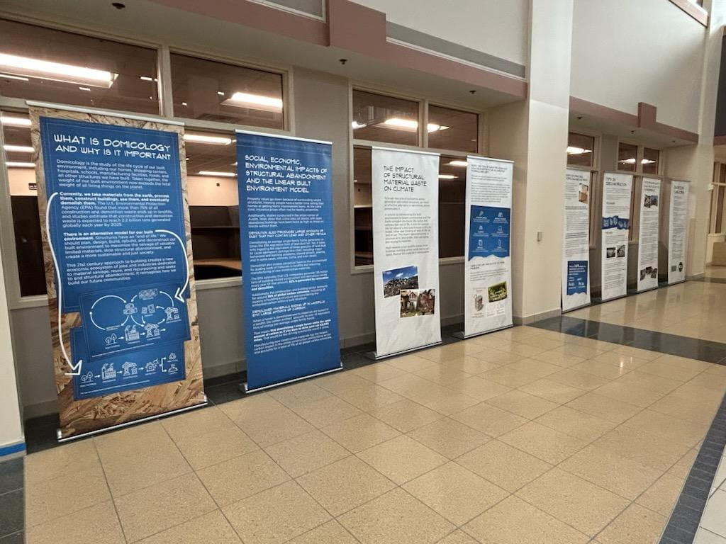 Panels making up the domicology exhibit. 