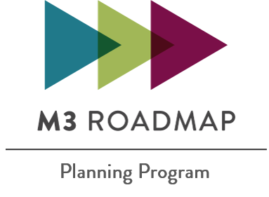 Logo of 3 triangles forming a right-facing arrow with text: M3 Roadmap Planning Program