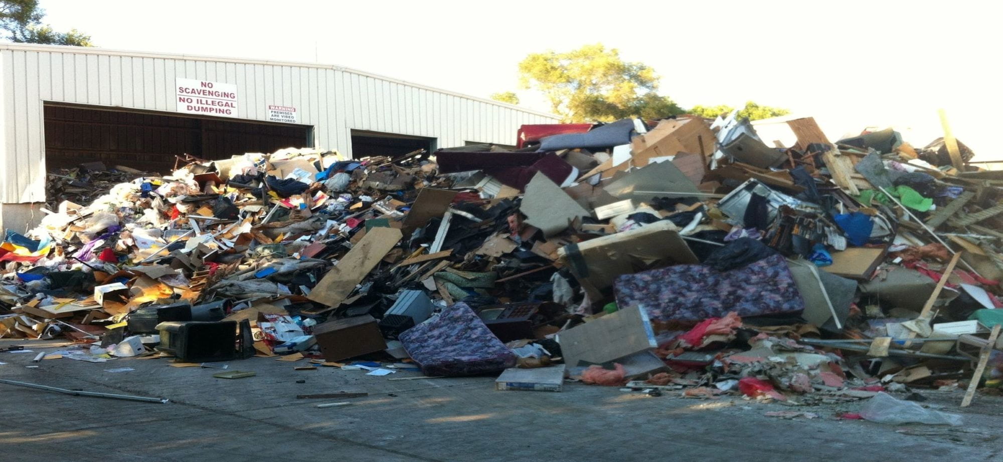2014 flood disaster debris staged at a SOCRRA facility; disaster resulted in 20,429 tons of waste at a cost of $2.7 million. 